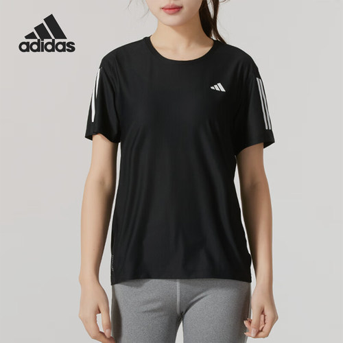 Adidas/阿迪达斯正品2025春新款女士圆领经典透气运动T恤JY8581