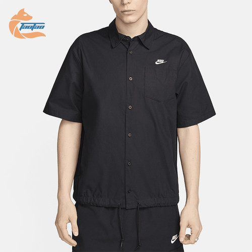 Nike/耐克正品Club男士休闲翻领纽扣透气短袖衬衫T恤FN3902-010