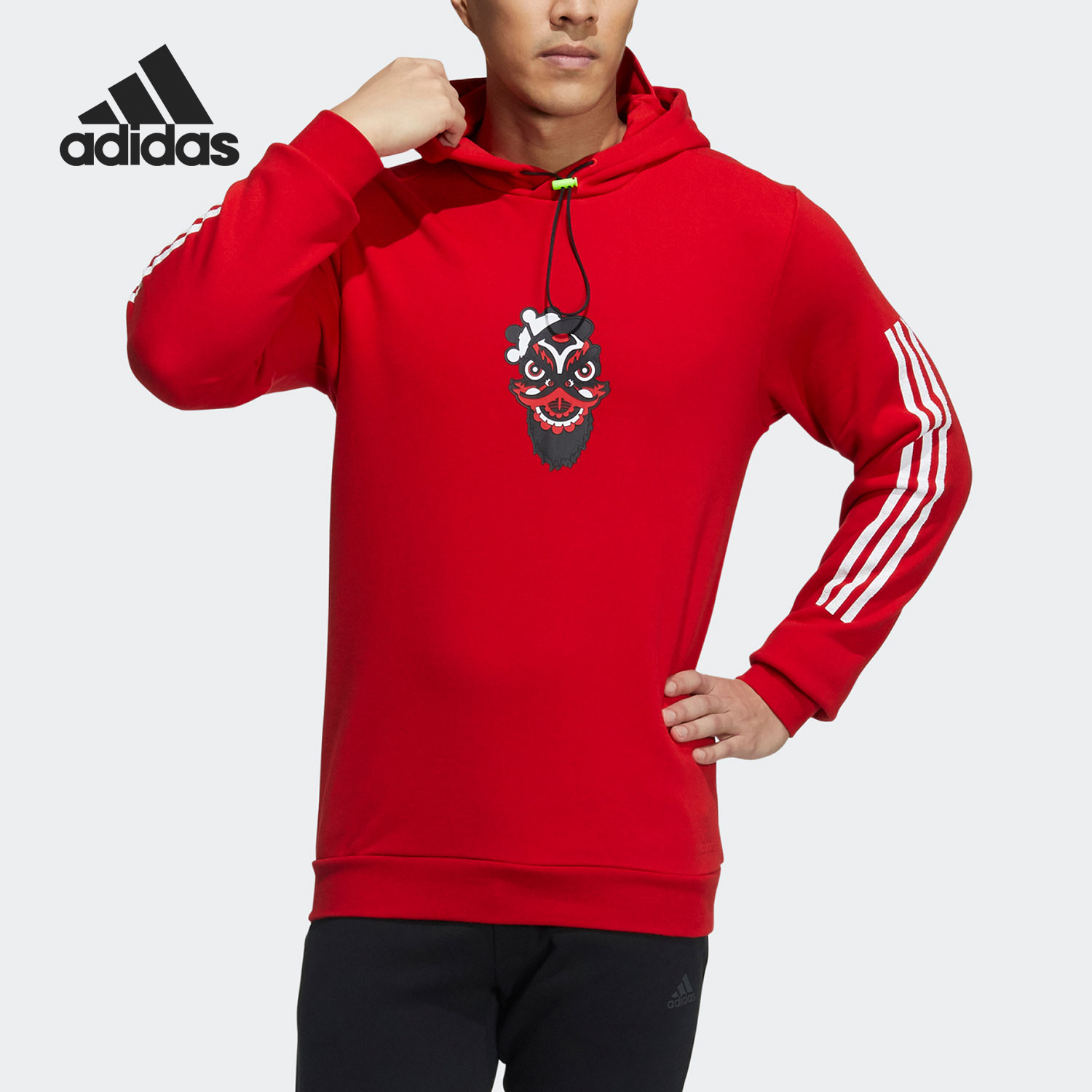 Adidas/阿迪达斯正品LION GUAN男士连帽休闲运动卫衣H43799