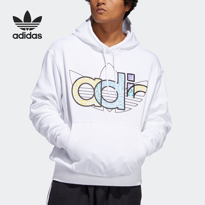 Adidas/阿迪达斯正品三叶草男子加绒保暖休闲连帽卫衣FQ3574