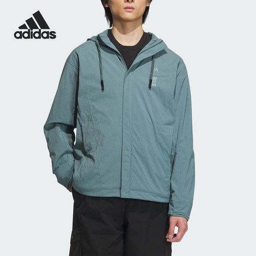 Adidas/阿迪达斯正品新款男士抽绳连帽休闲运动外套IX4288