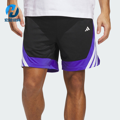 Adidas/阿迪达斯正品夏季款男士印花侧开叉经典运动短裤KG4726