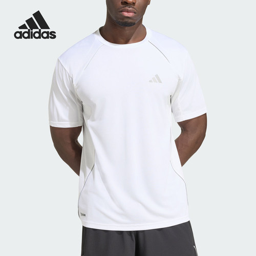 Adidas/阿迪达斯正品男士网眼透气训练圆领运动短袖T恤KS1212