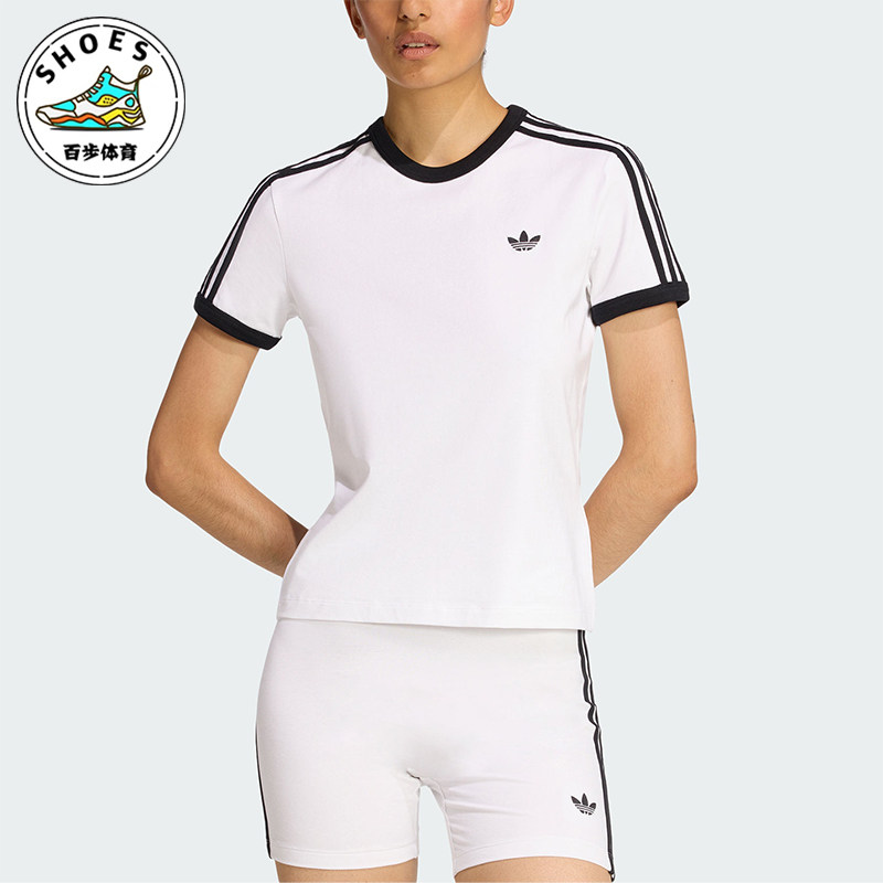 Adidas/阿迪达斯正品三叶草女士圆领经典套头透气修身短袖KD3683图片