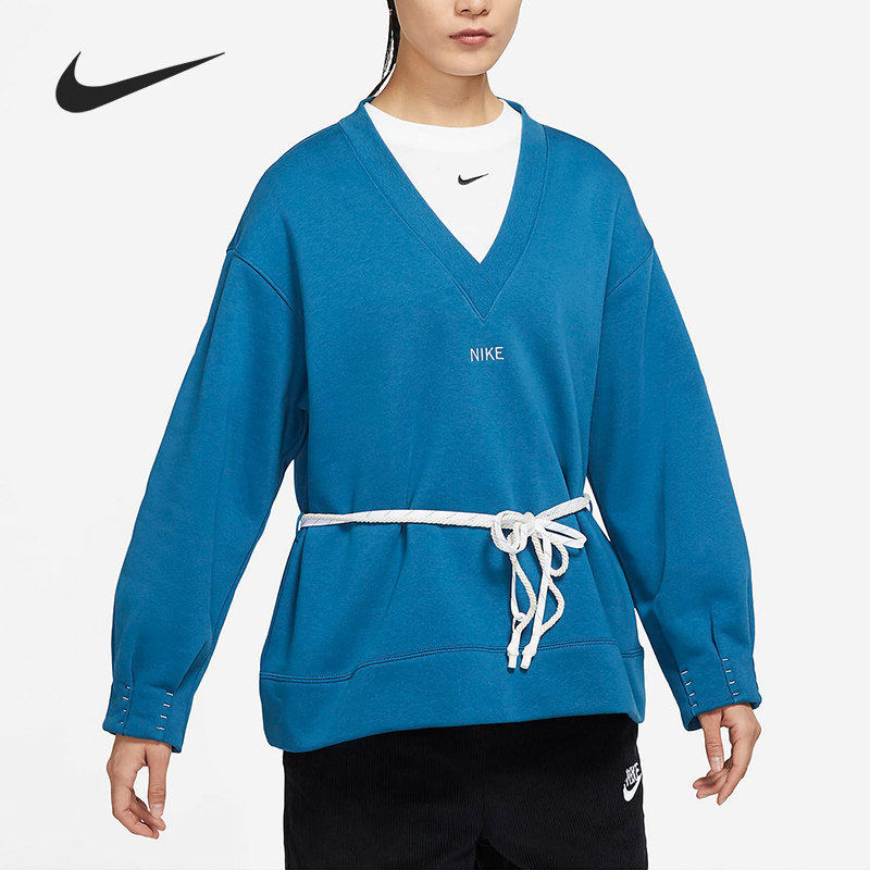 Nike/耐克正品SPORTSWEAR 女子时尚V领卫衣套头衫DM6156-404