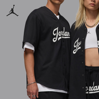 Nike/耐克正品JORDAN男士针织透气运动开衫短袖FN4664-010