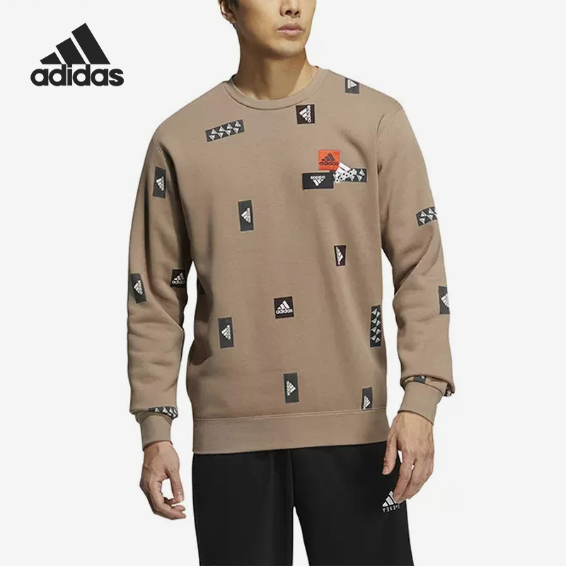 Adidas/阿迪达斯正品休闲长袖男子宽松保暖圆领卫衣HN8983