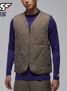 Nike/耐克正品JORDAN男士休闲V领保暖刺绣运动棉马甲HQ8680-040