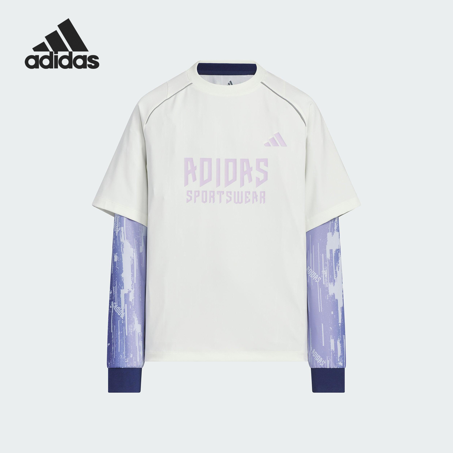 Adidas/阿迪达斯正品2025儿童二合一运动宽松日常长袖KC2549