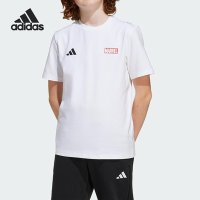 Adidas/阿迪达斯正品MARVEL大童透气圆领训练健身短袖T恤JF3636