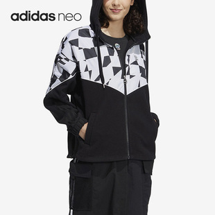 女子运动摇粒绒保暖外套HZ2418 NEO新款 Adidas 阿迪达斯正品
