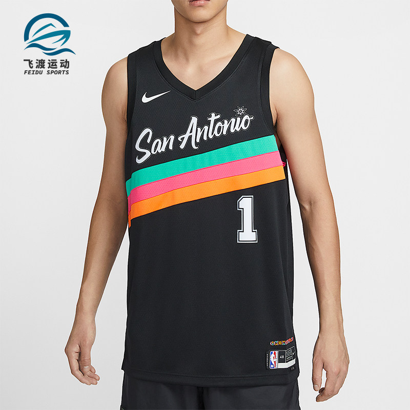 Nike/耐克正品2025男士运动V领套头印花篮球背心T恤HM5996-013