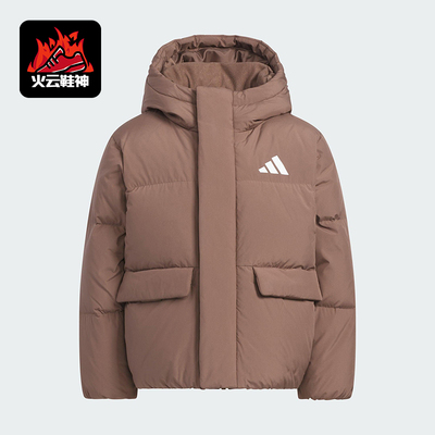 Adidas/阿迪达斯正品冬季儿童运动连帽保暖复古户外羽绒服KG5510