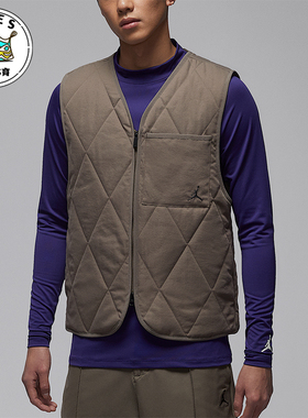 Nike/耐克正品JORDAN男士休闲V领保暖刺绣运动棉马甲HQ8680-040