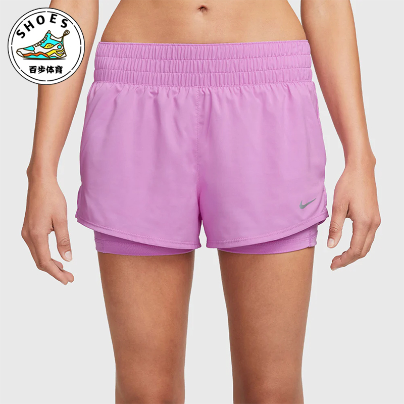 Nike/耐克正品2025女士印花松紧腰透气二合一运动短裤DX6013-532