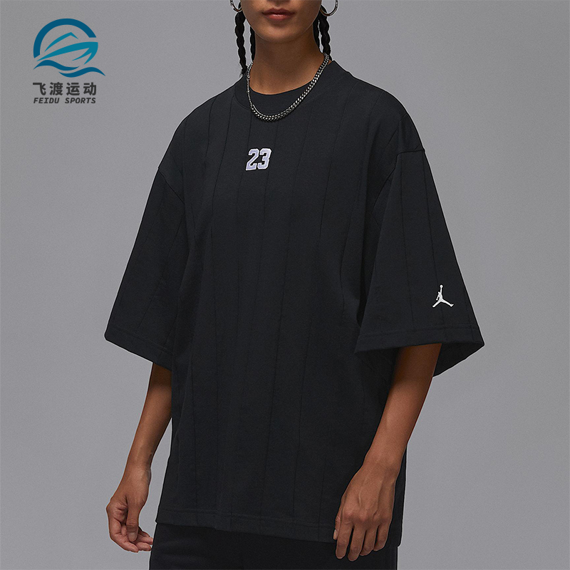 Nike/耐克正品JORDAN女士休闲运动宽松透气刺绣短袖HV0400-010