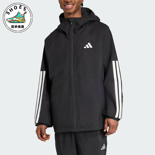 Adidas/阿迪达斯正品ESS 3S RAIN H J男士宽松连帽运动外套JM1056
