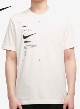 Nike/耐克正品SWOOSH夏季新款男子休闲印花圆领短袖T恤DJ5374-110