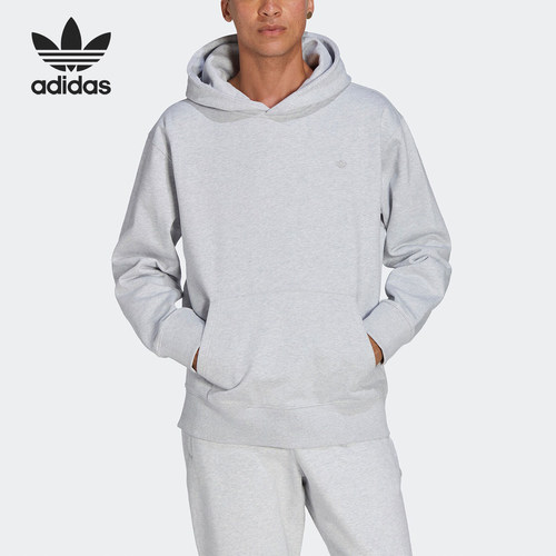 Adidas/阿迪达斯正品新款三叶草男士加绒连帽运动卫衣IC4998