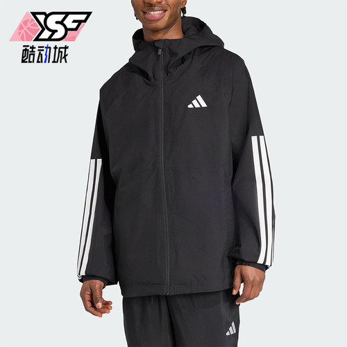 Adidas/阿迪达斯正品ESS 3S RAIN H J男士宽松连帽运动外套JM1056