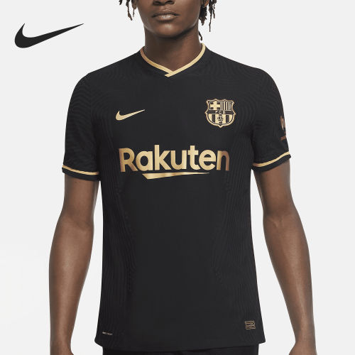 Nike耐克正品巴萨男客场球员版速干透气比赛短袖足球CD4184-011