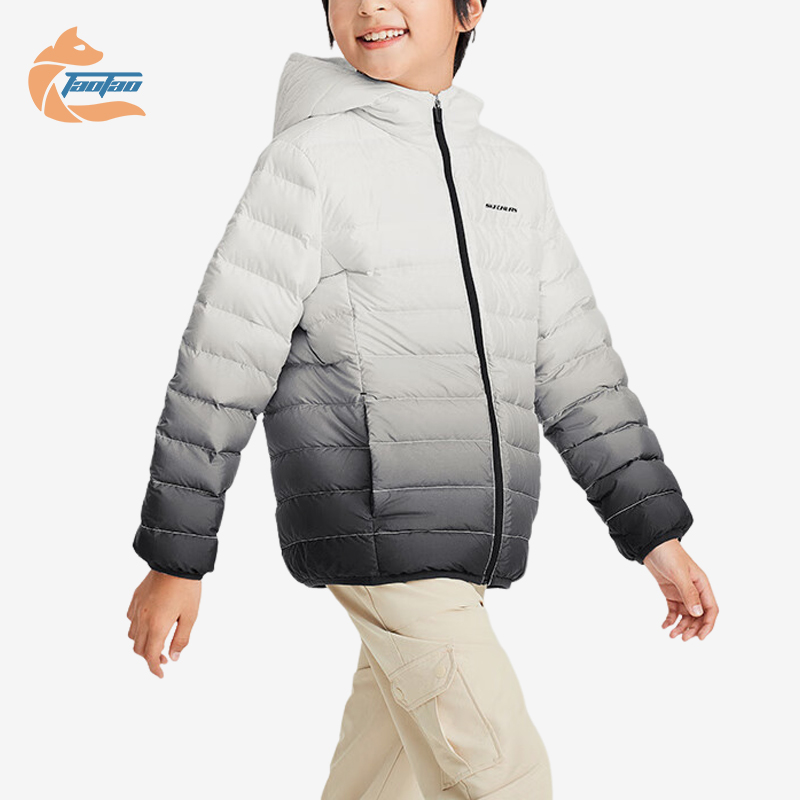 斯凯奇儿童渐变时尚连帽羽绒服