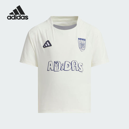 Adidas/阿迪达斯正品2025夏季款小童运动印花圆领T恤JM3440
