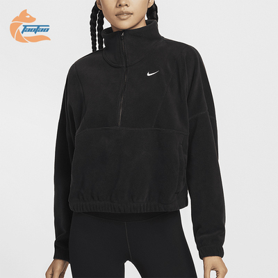 耐克女士半拉链短款摇粒绒卫衣