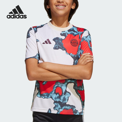 Adidas/阿迪达斯正品2025新款大童透气经典时尚休闲短袖JE6774