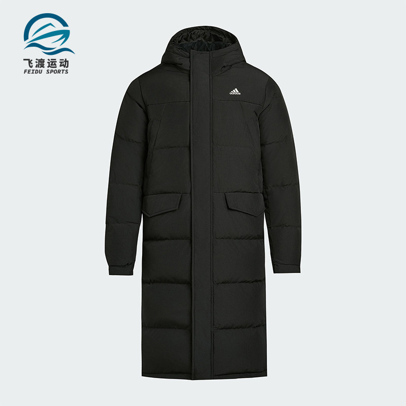 Adidas/阿迪达斯正品冬季男女连帽保暖长款运动休闲羽绒服KF6748