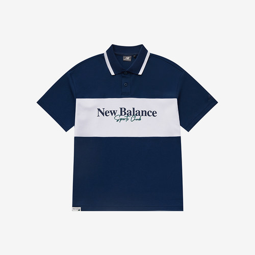 New Balance/NB正品夏季新款男士拼接透气翻领短袖5FD24203-NV