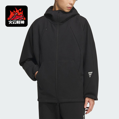 Adidas/阿迪达斯正品FUSTL M SWT HD男士运动连帽宽松外套KC6076