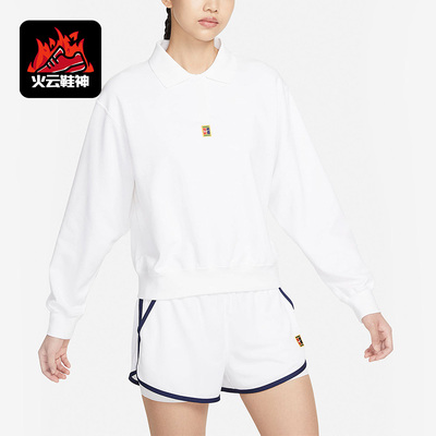 耐克秋季女子网球运动翻领套头衫