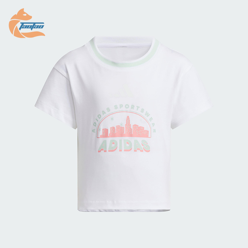 Adidas/阿迪达斯正品LG GFX SSTEE小童侧开衩经典日常短袖JL7575