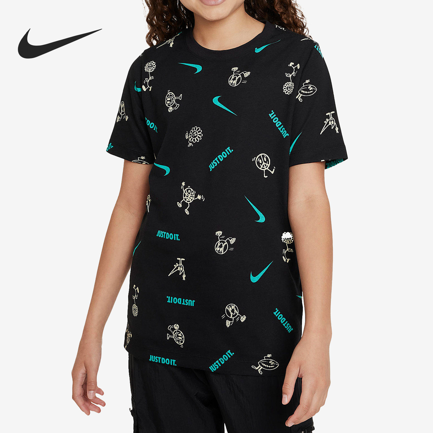 Nike/耐克正品新款大童运动时尚休闲圆领短袖T恤FD3968-010,童装/婴儿装/亲子装,T恤,淘宝优惠券,粉丝福利购,淘宝优惠卷
