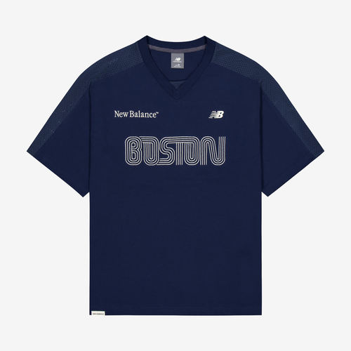 New Balance新百伦正品男士透气V领宽松套头短袖T恤MT6178VO