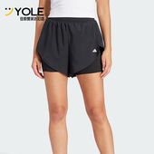 女士二合一健身运动短裤 Adidas 款 2025夏季 IQ2655 阿迪达斯正品