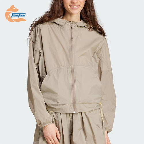 Adidas/阿迪达斯正品2025春季新款女士连帽休闲短款外套JC5115