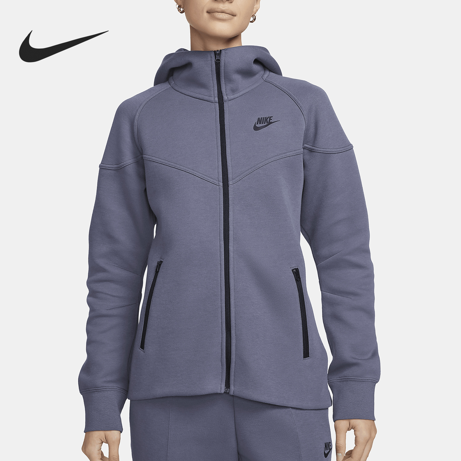 Nike/耐克正品2025秋季款女士耐穿连帽针织运动外套FB8338-003