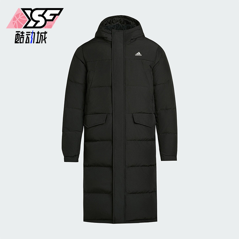 Adidas/阿迪达斯正品冬季男女连帽保暖长款运动休闲羽绒服KF6748