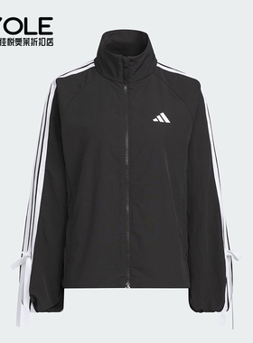 Adidas/阿迪达斯正品DANCE WB 1女士宽松蝴蝶结三条纹外套KT5003