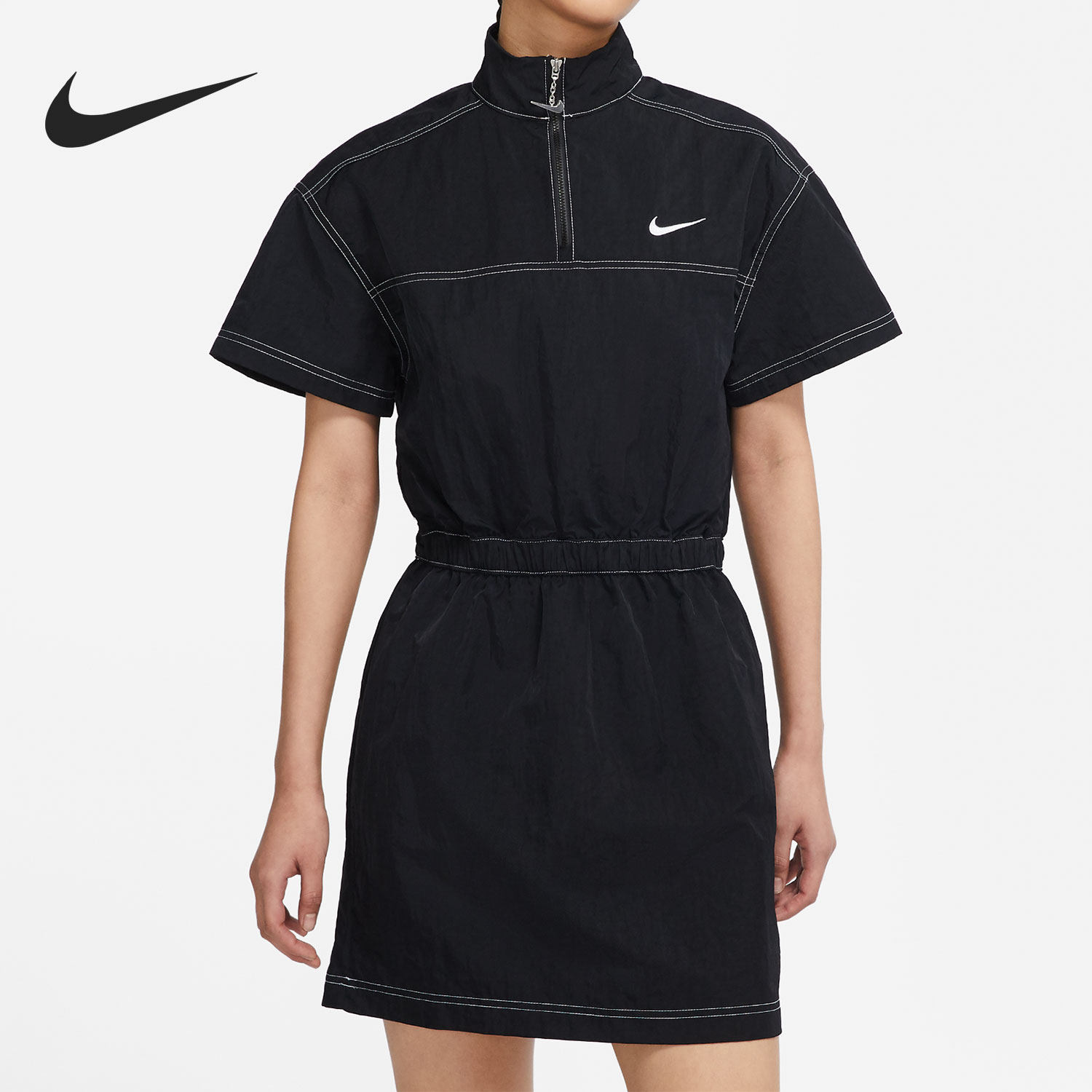 Nike/耐克正品 SWSH WVN 女子舒适休闲运动连衣裙 DM6198-010,运动服/休闲服装,运动连衣裙,淘宝优惠券,粉丝福利购,淘宝优惠卷