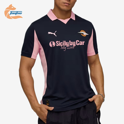 Puma/彪马正品男海蓝粉色吸汗柔软速干经典短袖足球衣782853-02