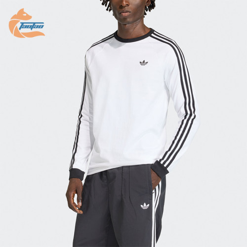 Adidas/阿迪达斯正品three stripes男士圆领经典长袖T恤KE3545