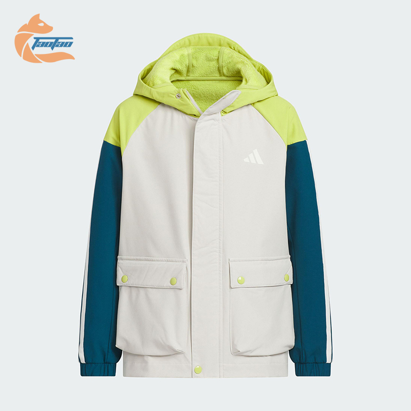 Adidas/阿迪达斯正品WOVEN JACKET儿童保暖梭织拼接外套KS0650