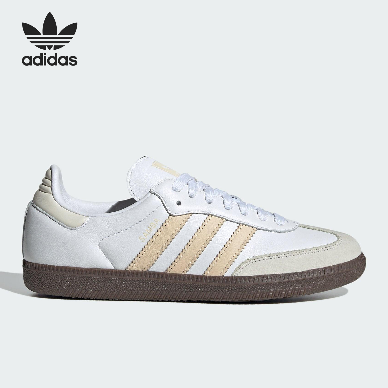 Adidas/阿迪达斯正品三叶草女士经典时尚复古系带低帮板鞋JH7300