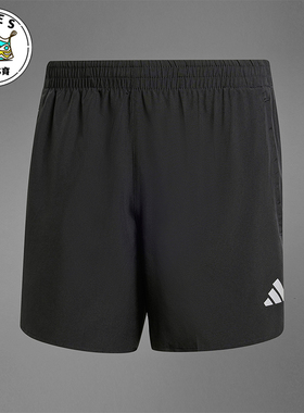 Adidas/阿迪达斯正品RunItSHORTS新款男黑色经典跑步短裤IL7232