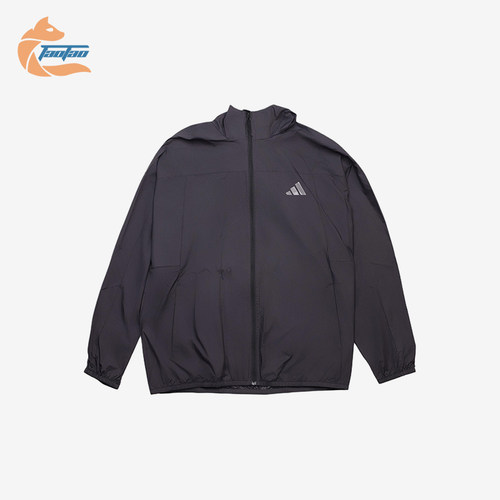 Adidas/阿迪达斯正品2025男士连帽运动训练薄款透气外套KC6009
