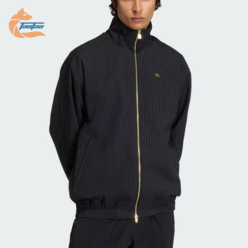 Adidas/阿迪达斯正品三叶草男士休闲立领竖条纹运动外套KC9051