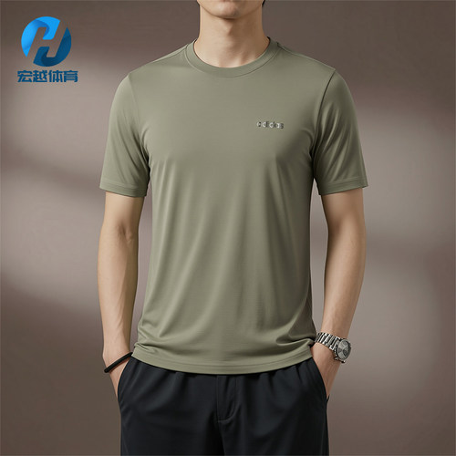Adidas/阿迪达斯正品圆领宽松风男橄榄绿经典短袖休闲T恤KQ5316